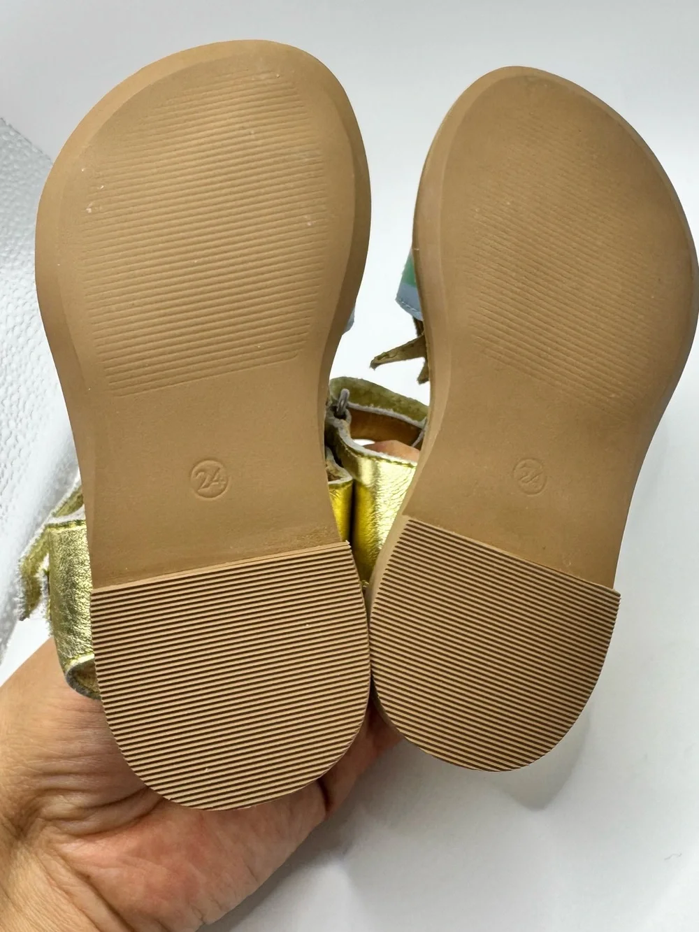 Mini Boden Unicorn Sandals colorful size 24 / 7.5 Velcro leather open toe